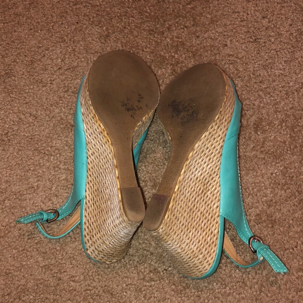 Turquoise wedge heels - Picture 3 of 4